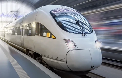 bilden visar ett tåg inom branschen järnväg och transport